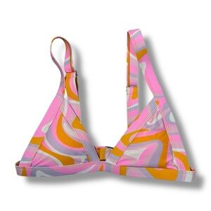 Ron Jon Surf Shop Women’s Triangle Bikini Top Orange Pink Size Small